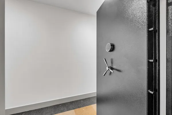 a view of a livingroom with a projector