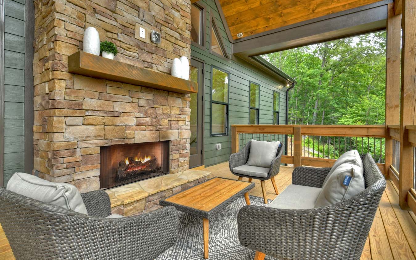 1960 High River Road Ellijay, GA 30540 - Photo 6 of 84 Main level covered porch area with real wood burni