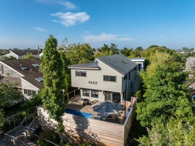 an aerial view of multiple house