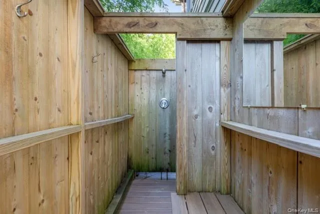 a view of balcony and yard