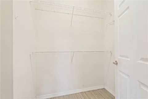 a view of small space with racks on the wall