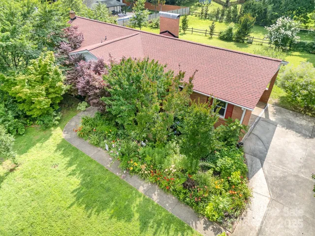 an aerial view of a house