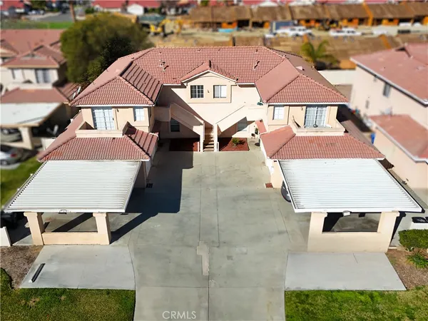 an aerial view of a house