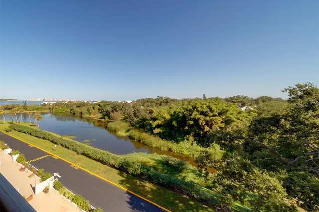 a view of a city with an ocean view