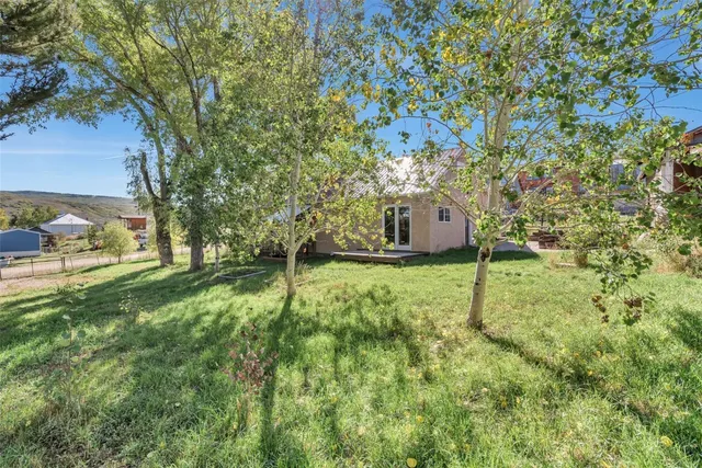 a view of a backyard