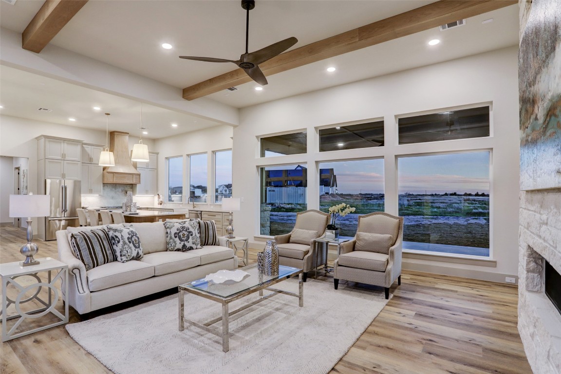 104 Turney Trace Round Top, TX 78954 - Photo 11 of 17 a living room with furniture and a large window