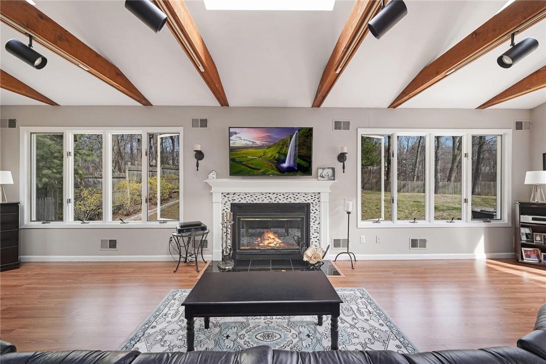 Enjoy your fireplace with plenty of room for everyone.