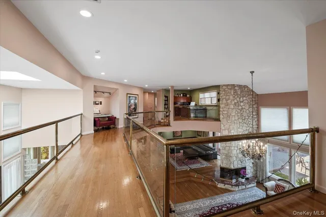a view of a living room and dining room