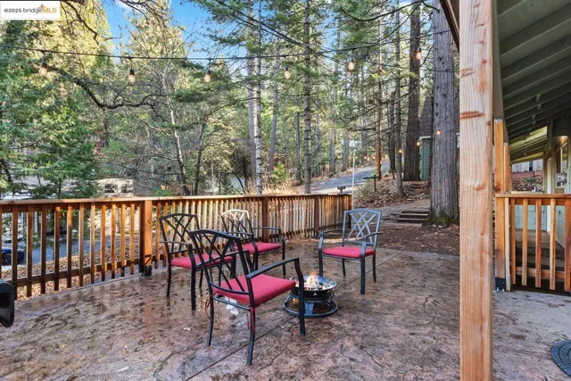 a view of chairs on the deck