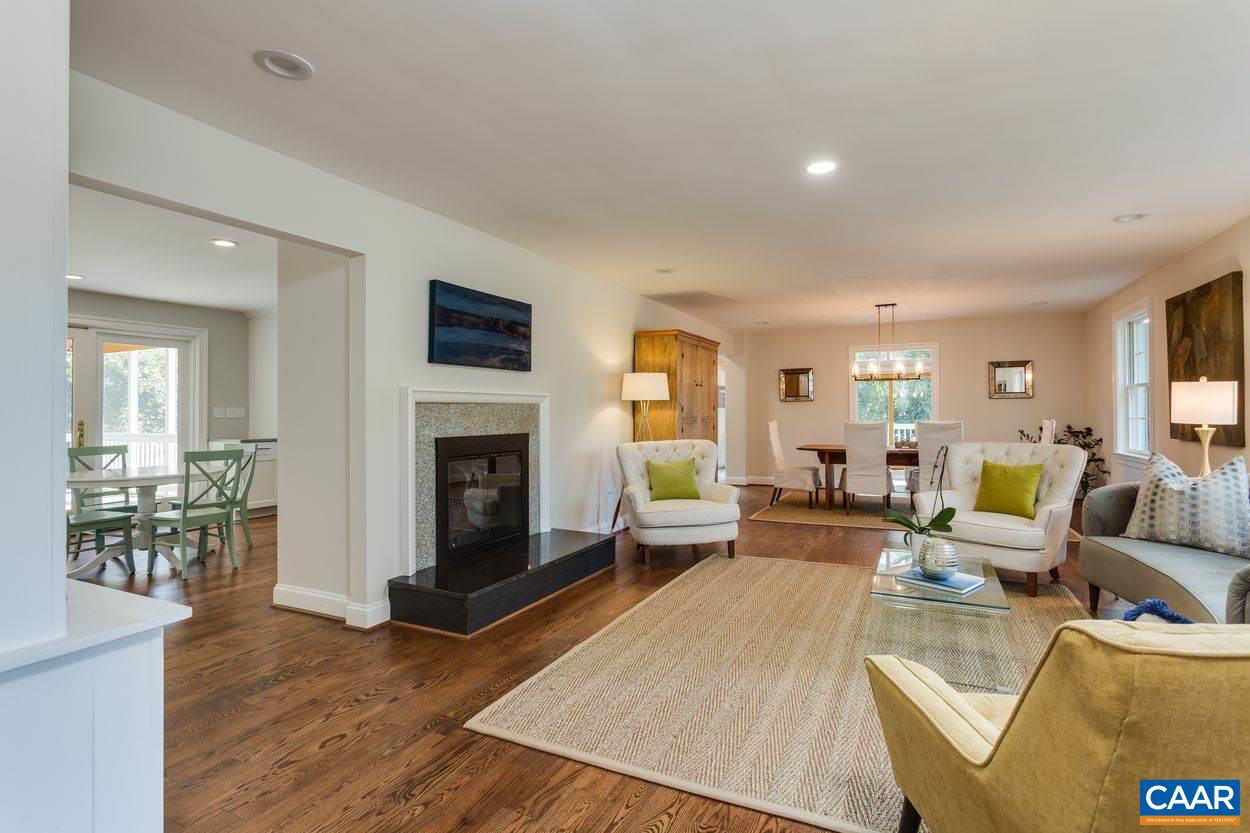 316 Kent Road Charlottesville, VA 22903 - Photo 8 of 47 a living room with furniture fireplace and wooden floor