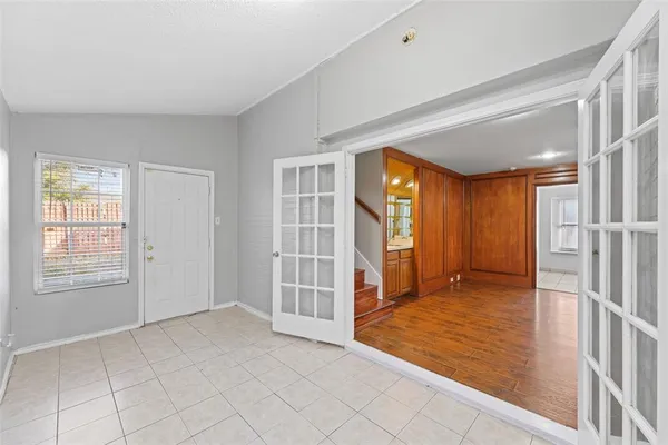 an empty room with windows