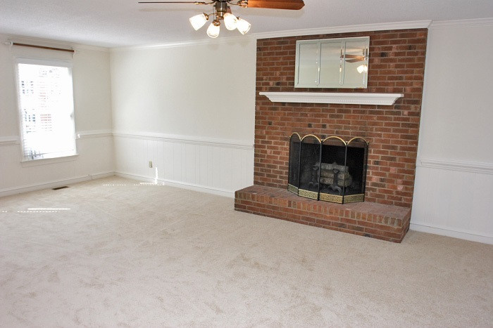 Living room with fireplace