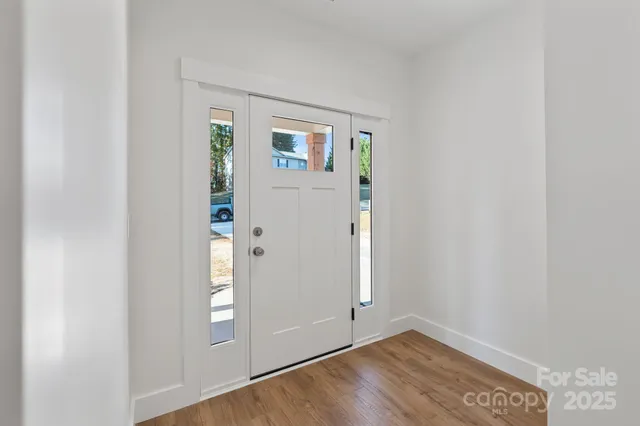 an empty room with windows