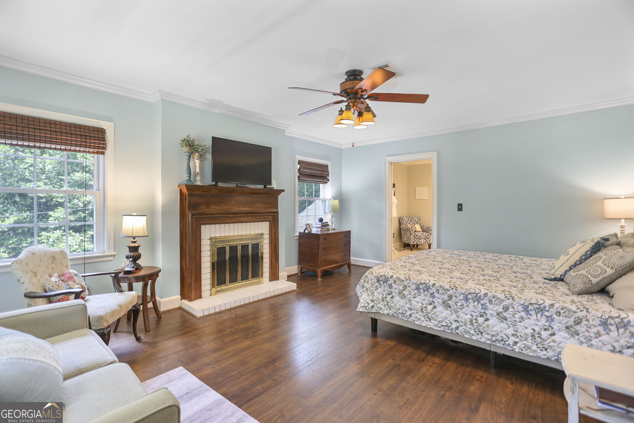 420 Ridgecrest Road LaGrange, GA 30240 - Photo 9 of 48 a bedroom with a bed and a fireplace