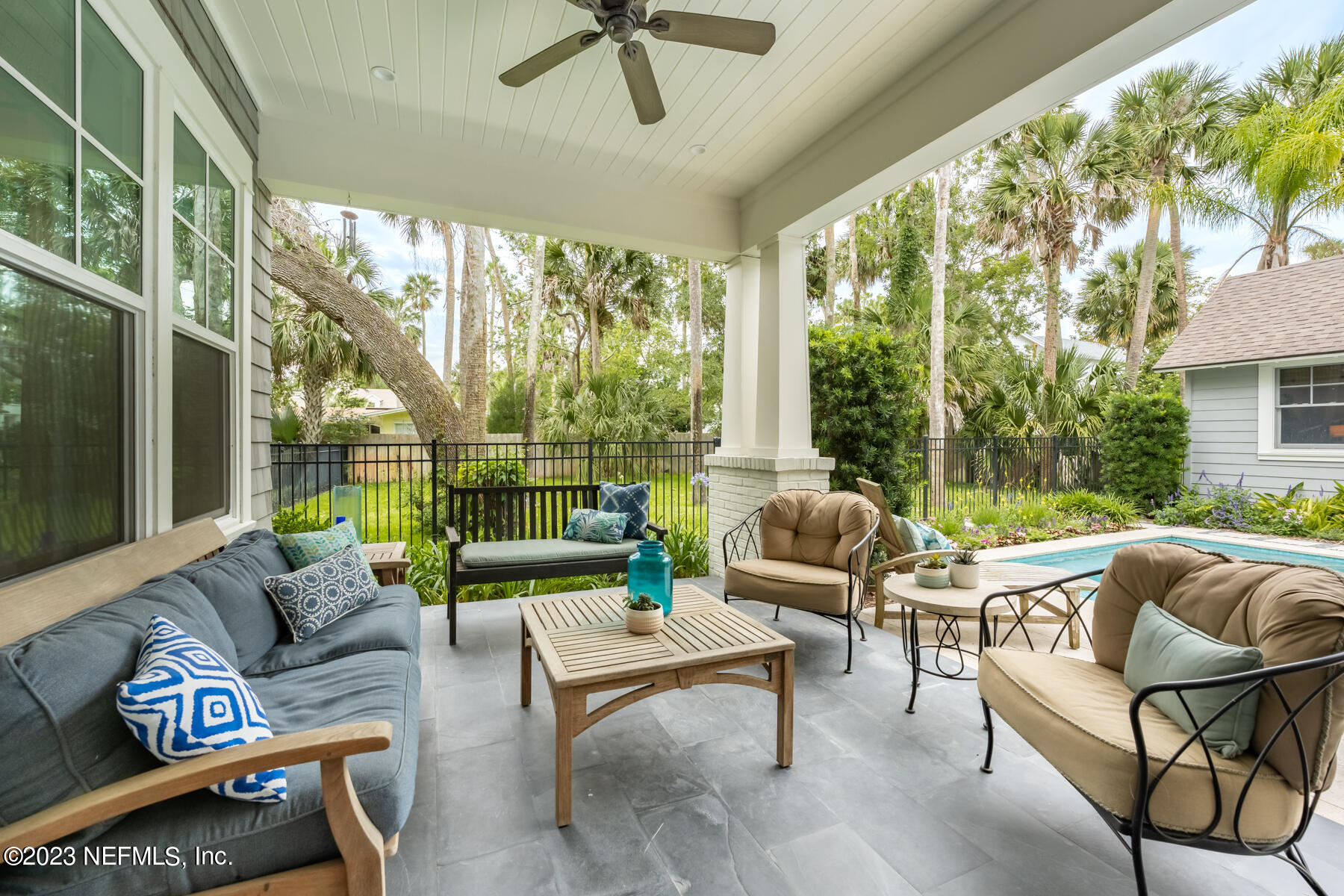 357 11th Street Atlantic Beach, FL 32233 - Photo 34 of 47 a outdoor living space with furniture and garden view