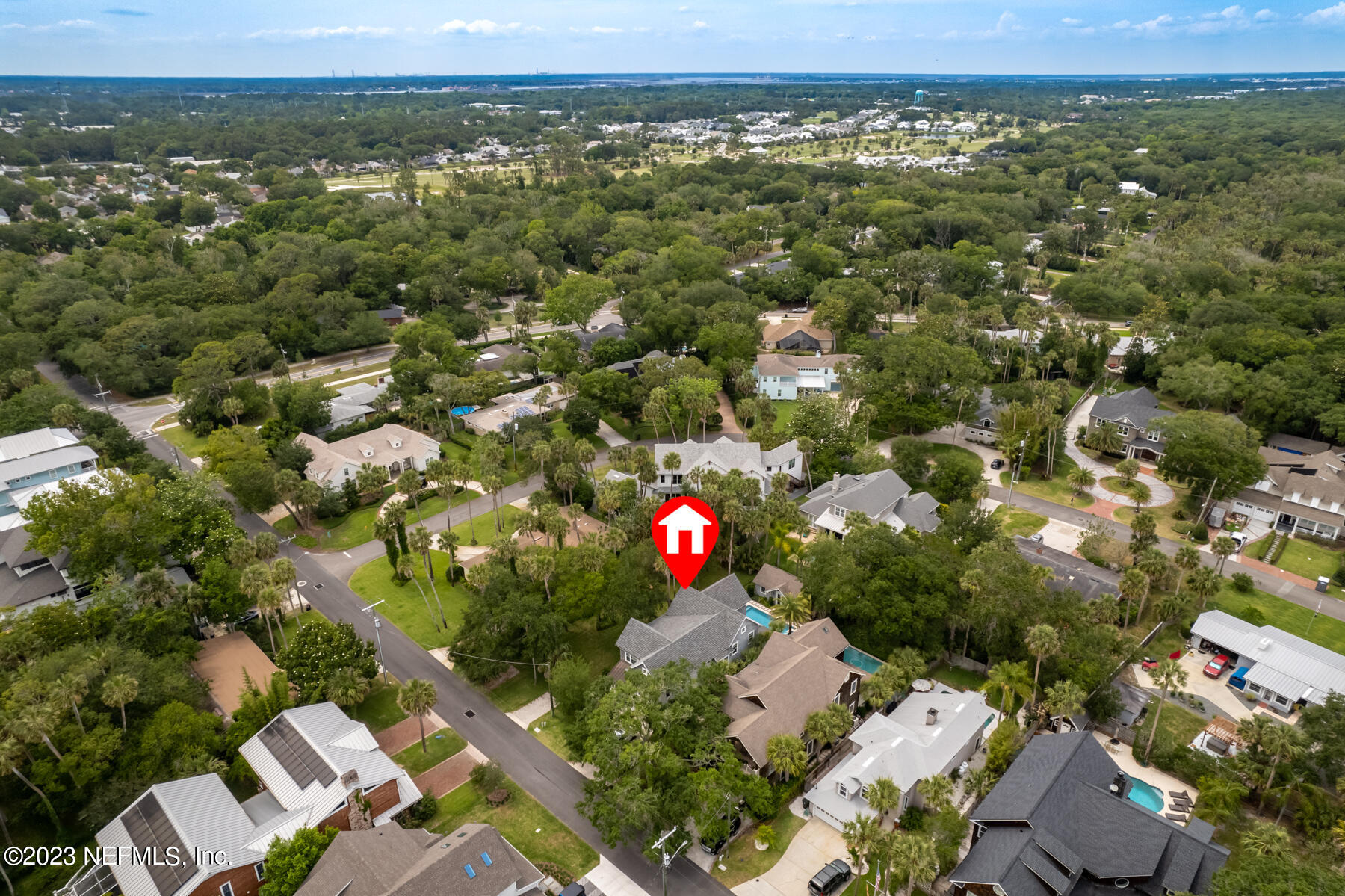 357 11th Street Atlantic Beach, FL 32233 - Photo 46 of 47 an aerial view of a house with a yard