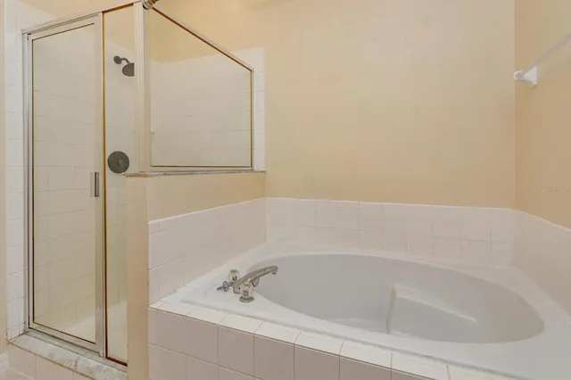 a bathroom with a tub