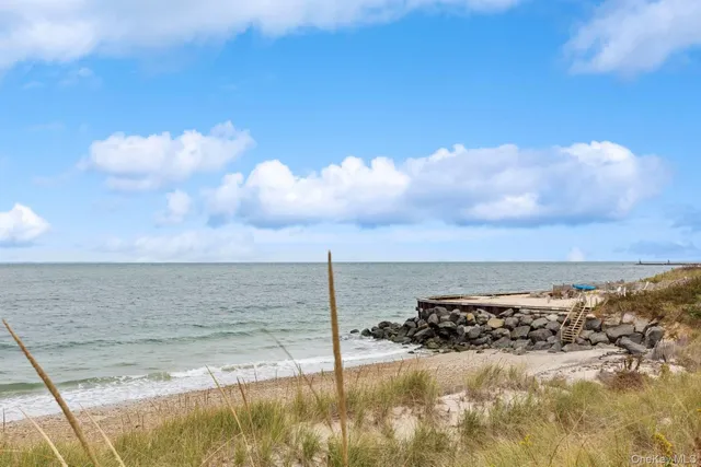 a view of beach and ocean