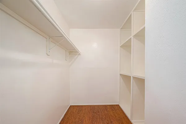 a view of small space with racks on the wall