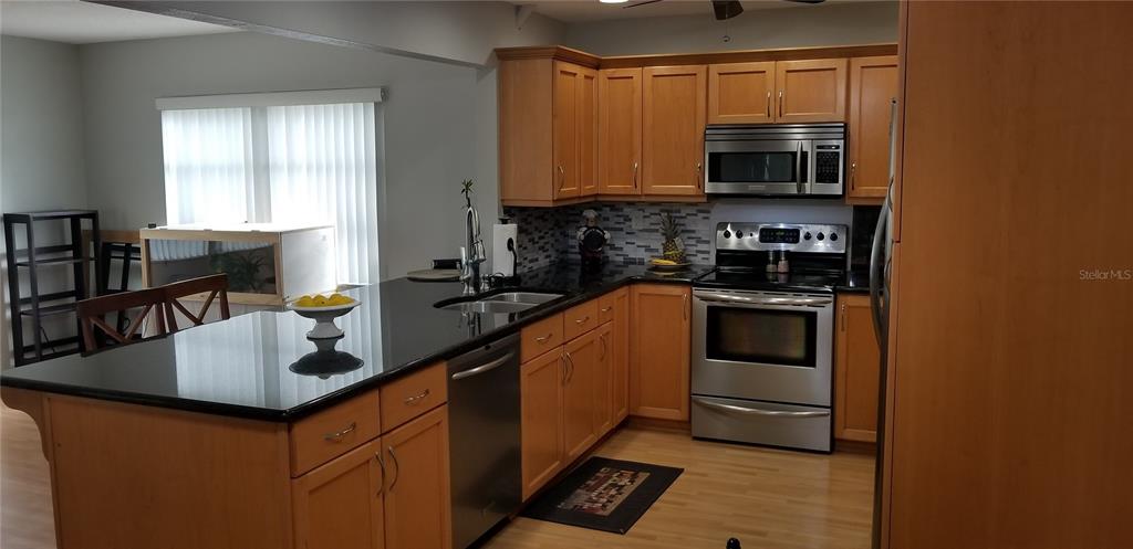 2334 Citrus Hill Road Palm Harbor, FL 34683 - Photo 3 of 7 a kitchen with stainless steel appliances granite countertop a sink stove and microwave