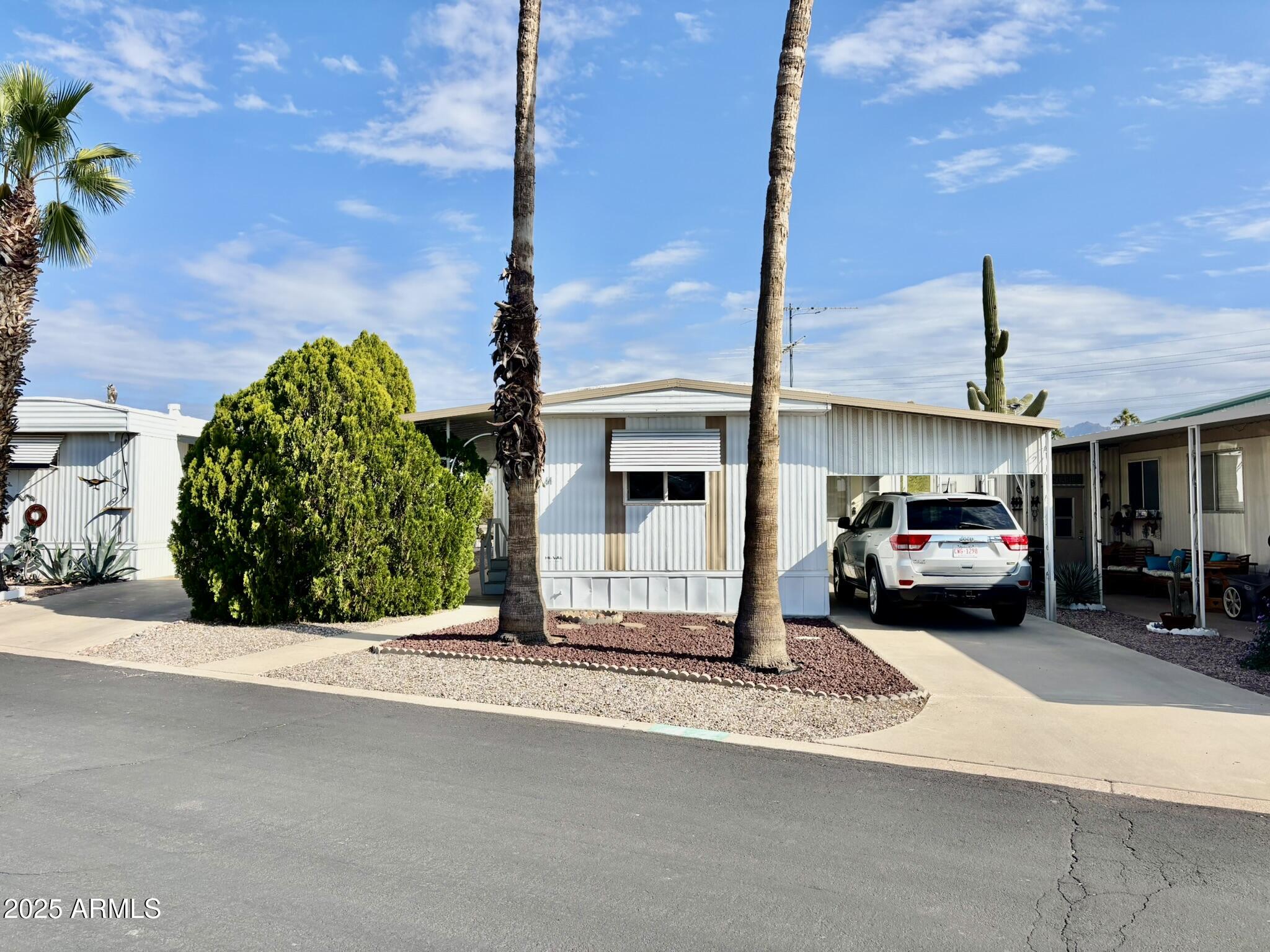 a car parked in front of a house