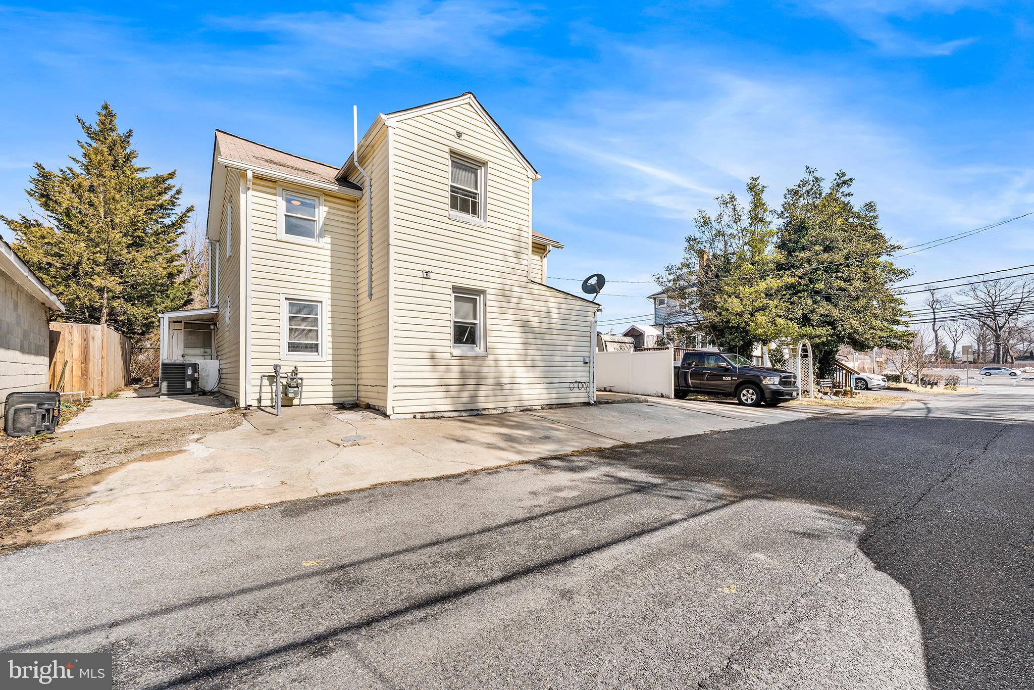 a view of a house with a street