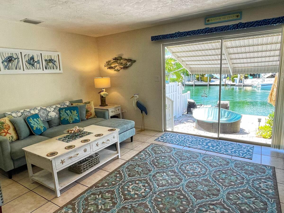 611 8th Street Key Colony Beach, FL 33051 - Photo 23 of 36 Living Room and Canal