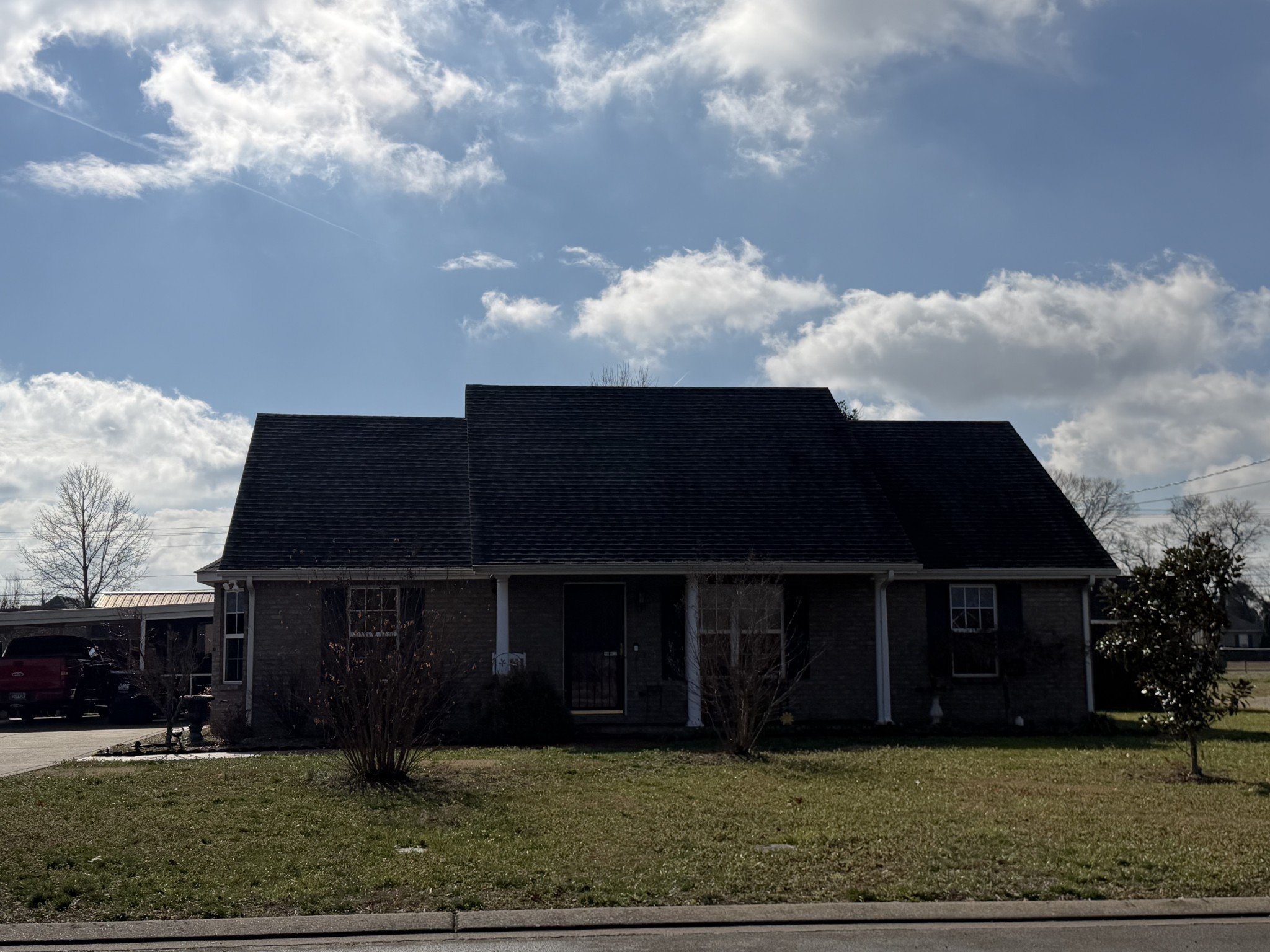 a front view of house