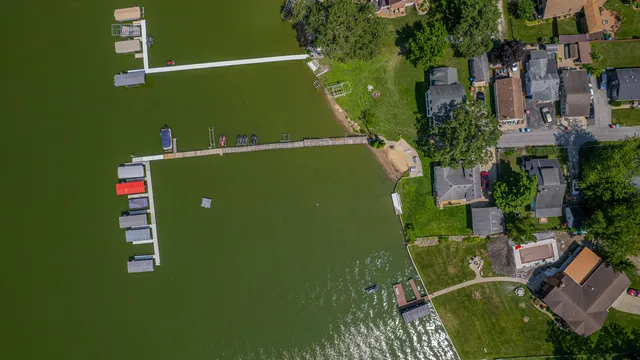 an aerial view of a house