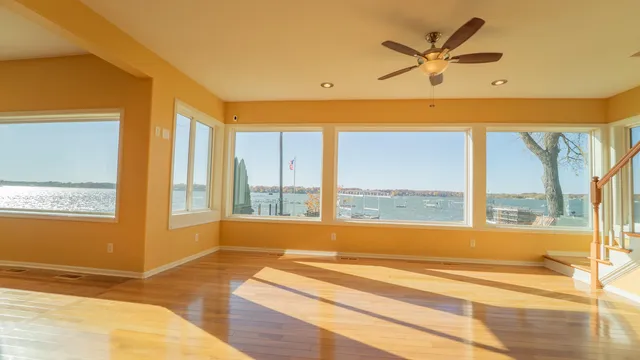 a view of an empty room and window