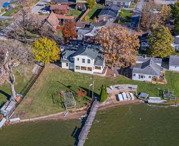 an aerial view of a house