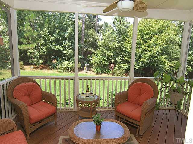 10537 Swerling Way Raleigh, NC 27614 - Photo 10 of 12 Enjoy Carolina evenings overlooking the backyard from the screened porch with ceiling fan. Screened Porch