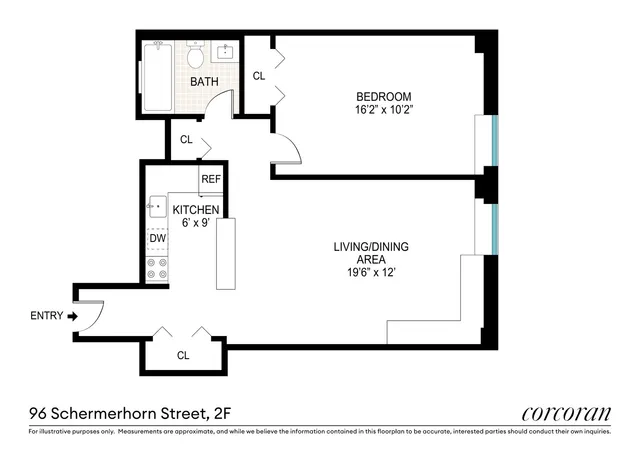 $599,000 | 96 Schermerhorn Street, Unit 2F | Downtown Brooklyn