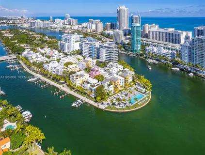 a view of a lake with a city