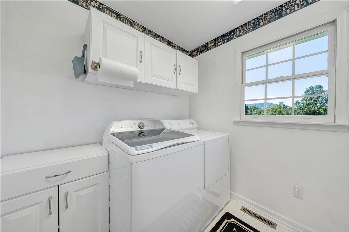 3991 Green Level Road Rocky Mount, VA 24151 - Photo 12 of 49 a utility room with cabinets washer and dryer