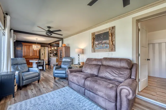 a living room with furniture