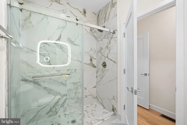 a bathroom with a shower