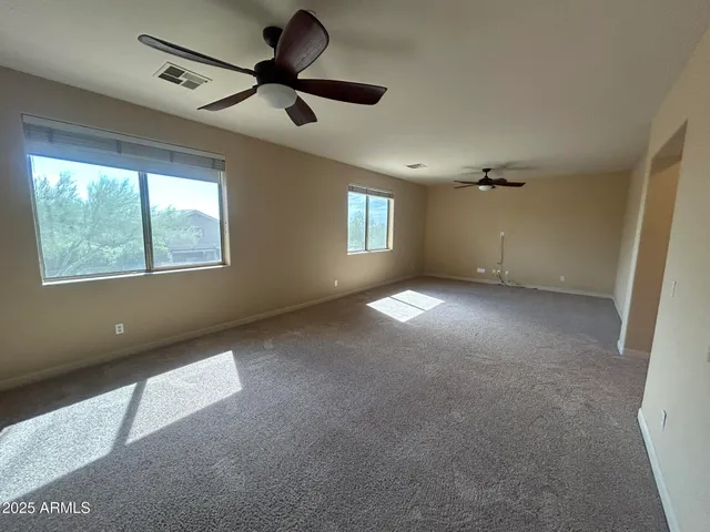 en view with empty room and window