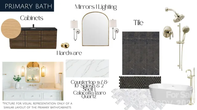 a bathroom with a double vanity sink a mirror and a bathtub