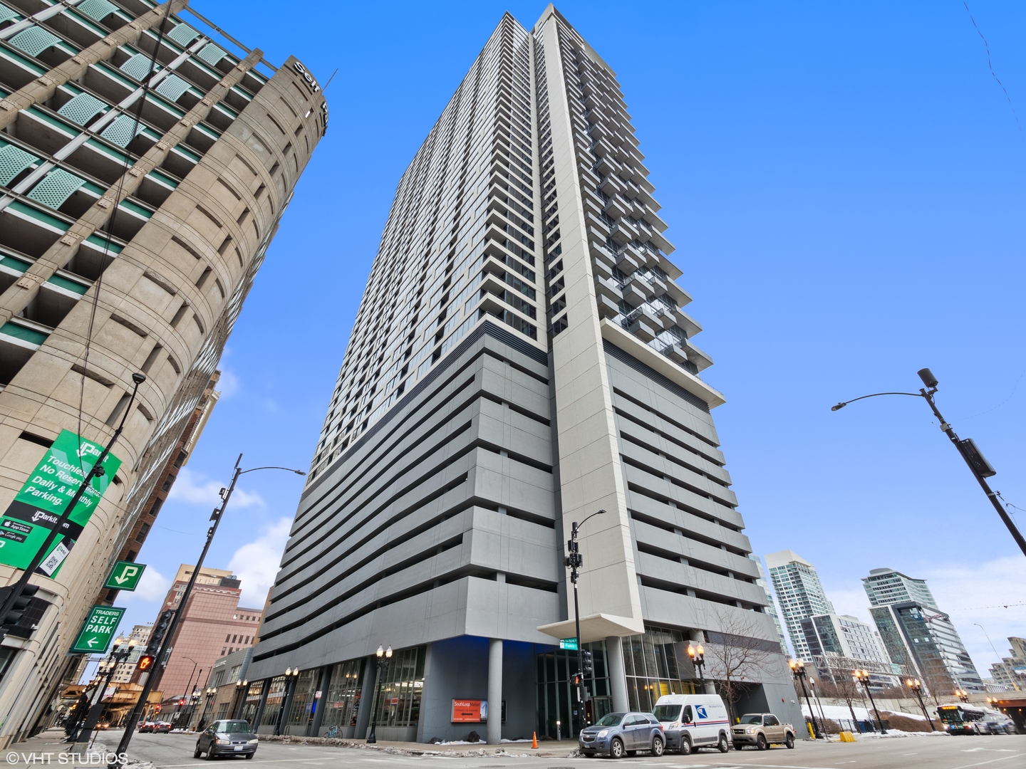 a front view of a building