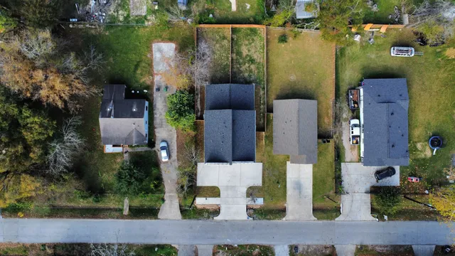 a view of city and green space