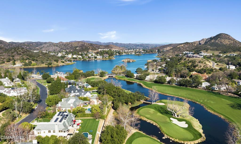 240 West Stafford Road Thousand Oaks, CA 91361 - Photo 20 of 26 an aerial view of a house with a lake view