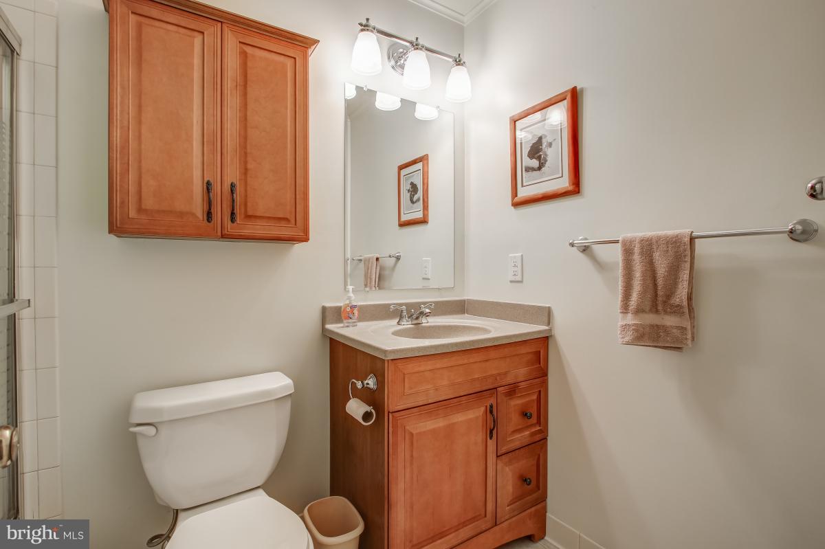 1814 Cranberry Lane Reston, VA 20191 - Photo 16 of 30 a bathroom with a granite countertop toilet and a sink