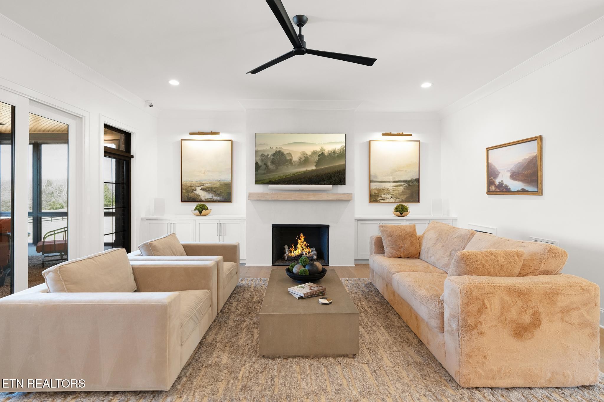 3693 Herschel Hudson Road Lascassas, TN 37085 - Photo 17 of 51 a living room with furniture a fireplace and a flat screen tv
