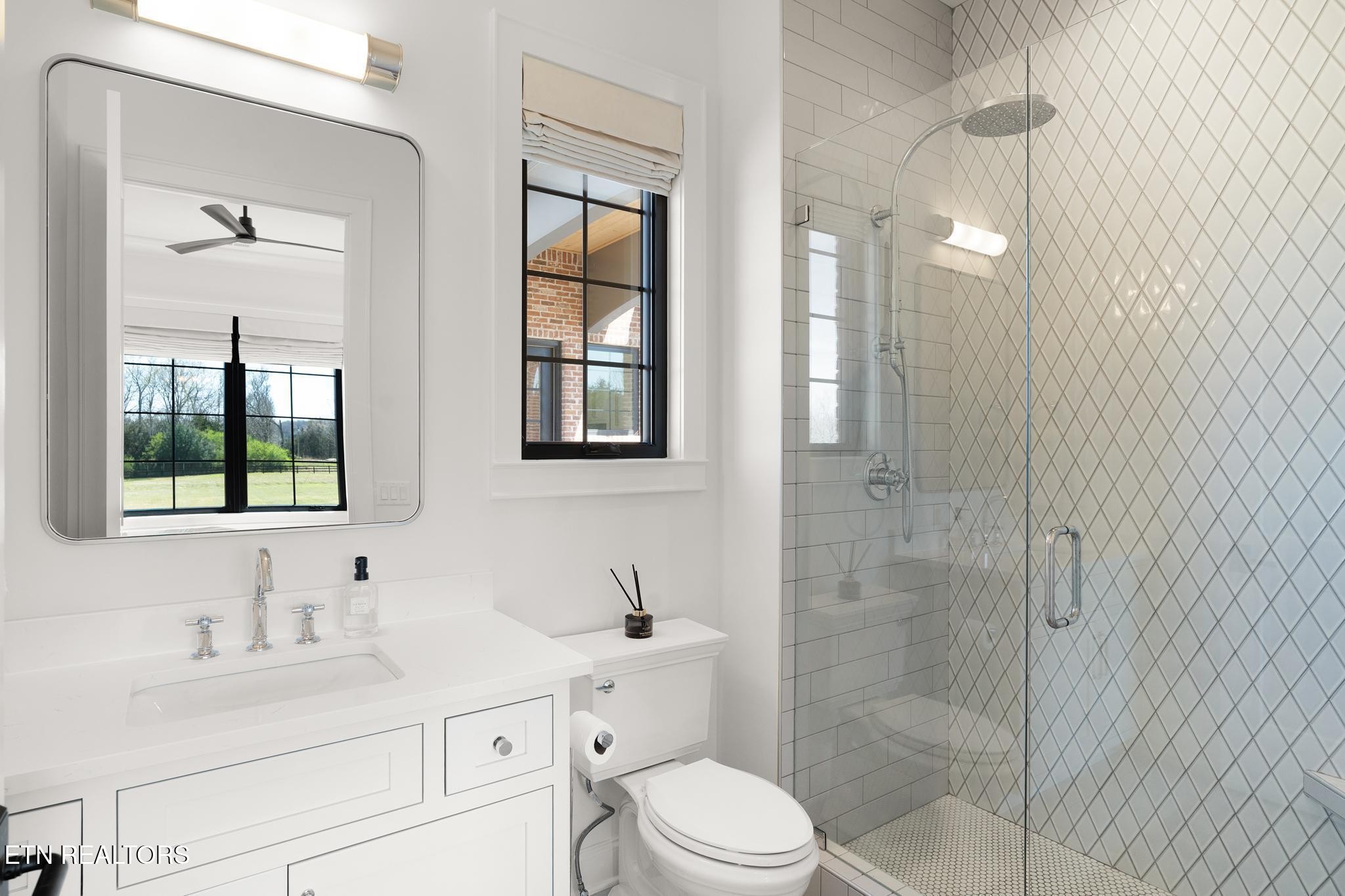3693 Herschel Hudson Road Lascassas, TN 37085 - Photo 42 of 51 a bathroom with a sink toilet a mirror and shower