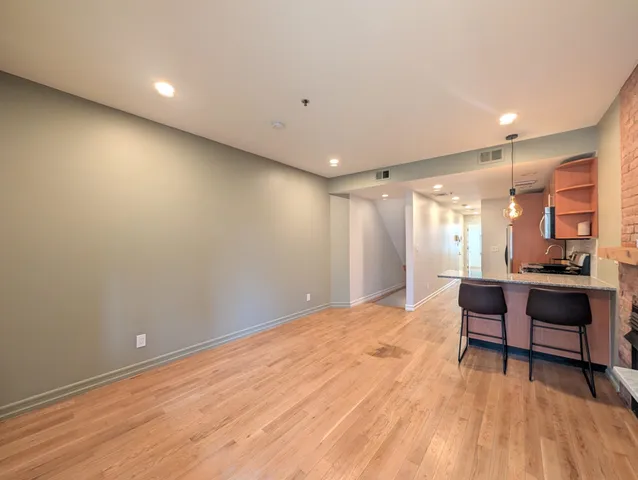 a room with a bed and a table