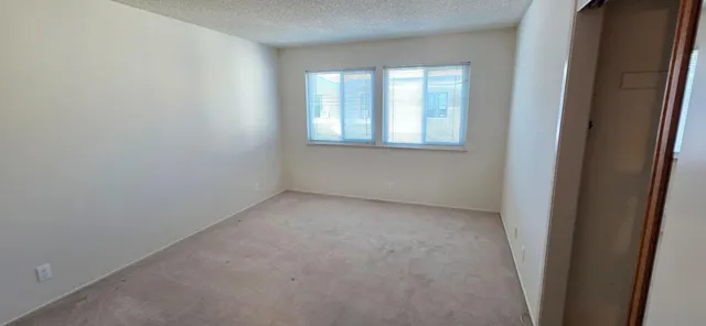 a view of a wooden fence and trees