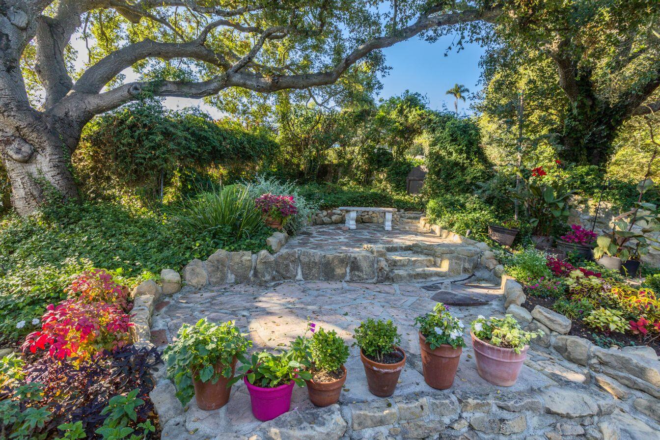 1600 Oramas Road Santa Barbara, CA 93103 - Photo 26 of 42 Back Yard Terraced Gardens