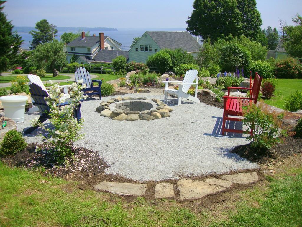 12 Beach Road Lincolnville, ME 04849 - Photo 10 of 35 Rock garden and fire pit in summer