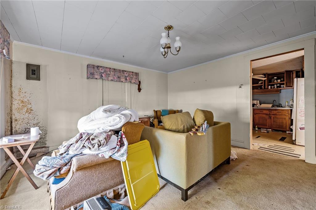 7530 Adler Road Summerfield, NC 27358 - Photo 6 of 31 Walk in the living room. Mold growth in corner of the room.
